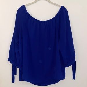Jcrew off the shoulder royal blue top